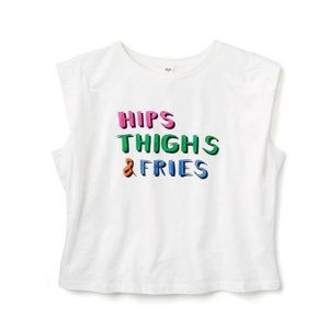 Tabitha Brown for Target - SIZE L - Hips Thighs & Fries Graphic Tank Top - White